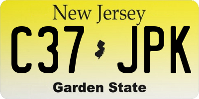 NJ license plate C37JPK