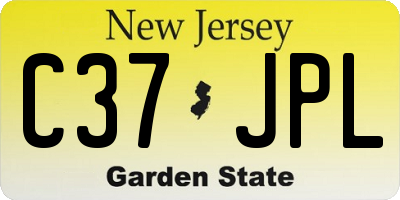 NJ license plate C37JPL