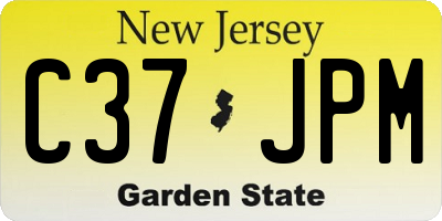 NJ license plate C37JPM