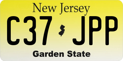 NJ license plate C37JPP