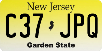 NJ license plate C37JPQ