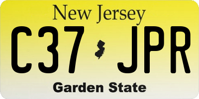 NJ license plate C37JPR