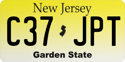 NJ license plate C37JPT