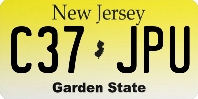 NJ license plate C37JPU