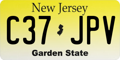 NJ license plate C37JPV