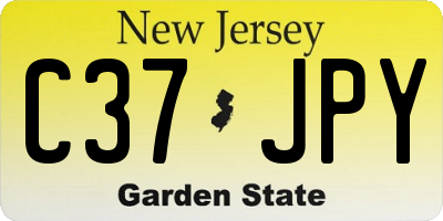 NJ license plate C37JPY