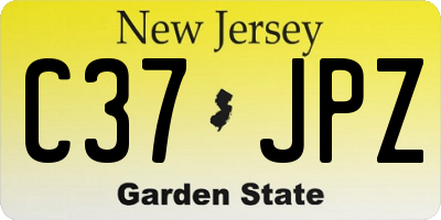 NJ license plate C37JPZ