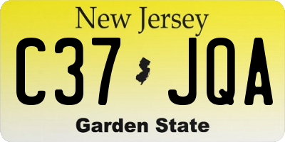 NJ license plate C37JQA