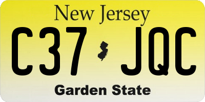 NJ license plate C37JQC