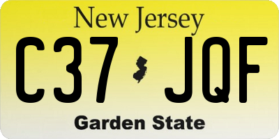 NJ license plate C37JQF