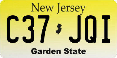 NJ license plate C37JQI