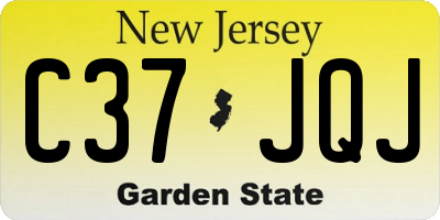 NJ license plate C37JQJ