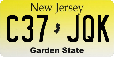 NJ license plate C37JQK