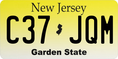 NJ license plate C37JQM