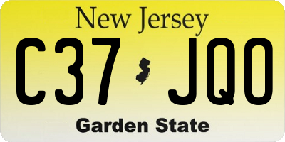 NJ license plate C37JQO