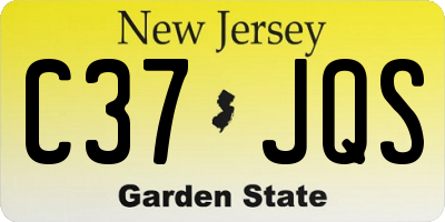 NJ license plate C37JQS
