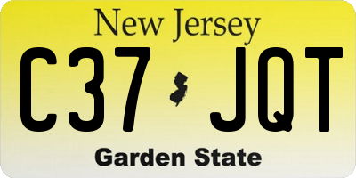 NJ license plate C37JQT