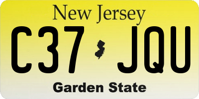 NJ license plate C37JQU