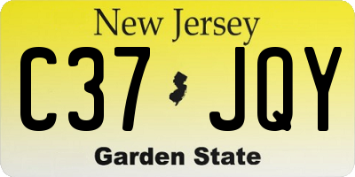 NJ license plate C37JQY