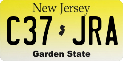 NJ license plate C37JRA