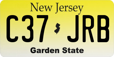 NJ license plate C37JRB