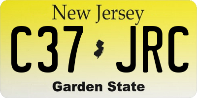 NJ license plate C37JRC