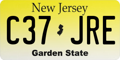 NJ license plate C37JRE