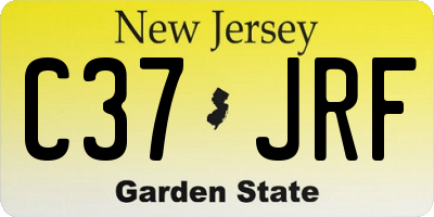 NJ license plate C37JRF