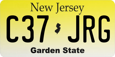 NJ license plate C37JRG