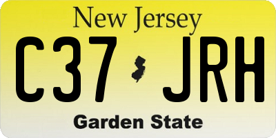NJ license plate C37JRH