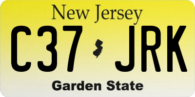 NJ license plate C37JRK
