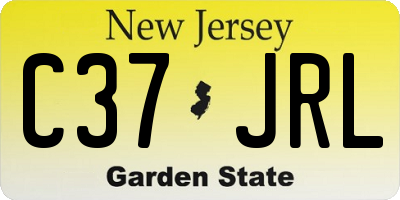 NJ license plate C37JRL