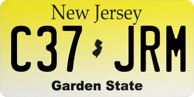 NJ license plate C37JRM