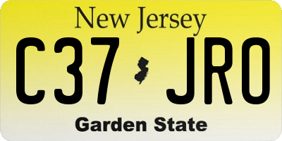 NJ license plate C37JRO