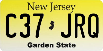 NJ license plate C37JRQ