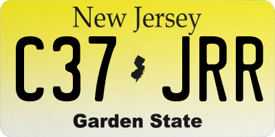 NJ license plate C37JRR