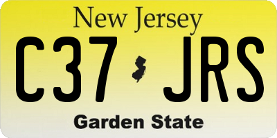 NJ license plate C37JRS