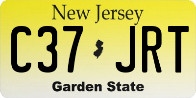 NJ license plate C37JRT