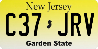NJ license plate C37JRV