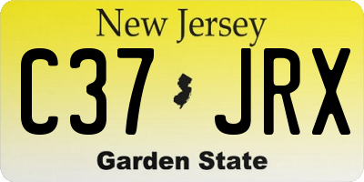 NJ license plate C37JRX