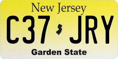NJ license plate C37JRY