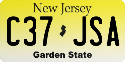 NJ license plate C37JSA
