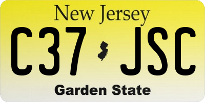 NJ license plate C37JSC