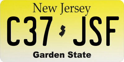 NJ license plate C37JSF