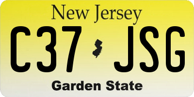 NJ license plate C37JSG