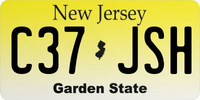 NJ license plate C37JSH