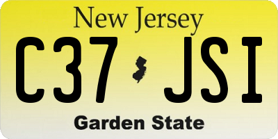 NJ license plate C37JSI