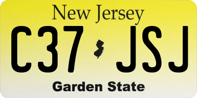 NJ license plate C37JSJ