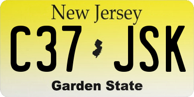 NJ license plate C37JSK