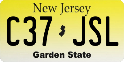 NJ license plate C37JSL
